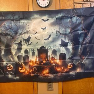 Spooky Halloween Wall Backdrop for Parties - Black and Orange